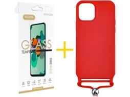 Kit Capa + Película iPhone 12 « 12 Pro Skyhe Gel Rope Vermelho