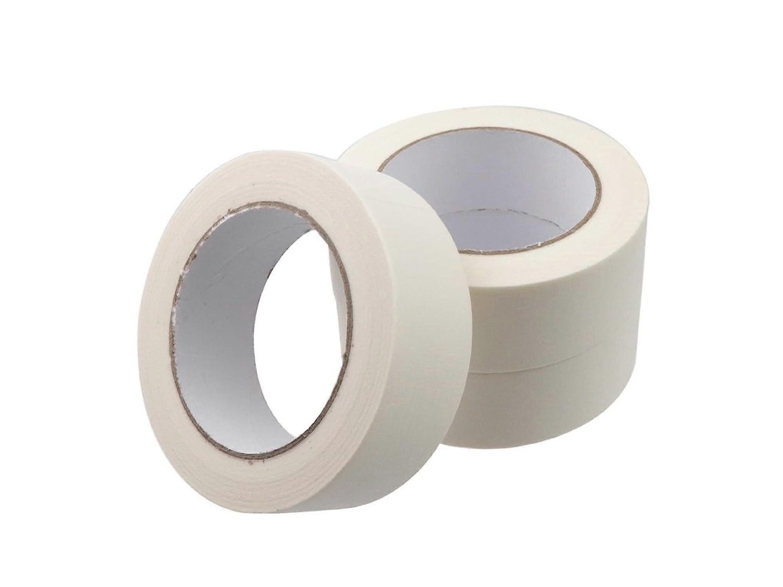 3 Rolos De Fita Adesiva Para Pintura, Branca 3,5 Cm (1,4 Polegadas)