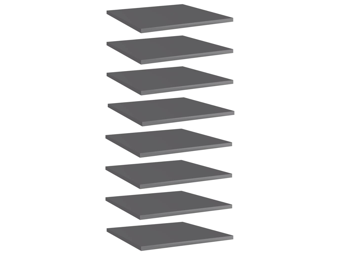 Vidaxl Prateleiras Para Estante 8 Pcs Derivados De Madeira Cinza