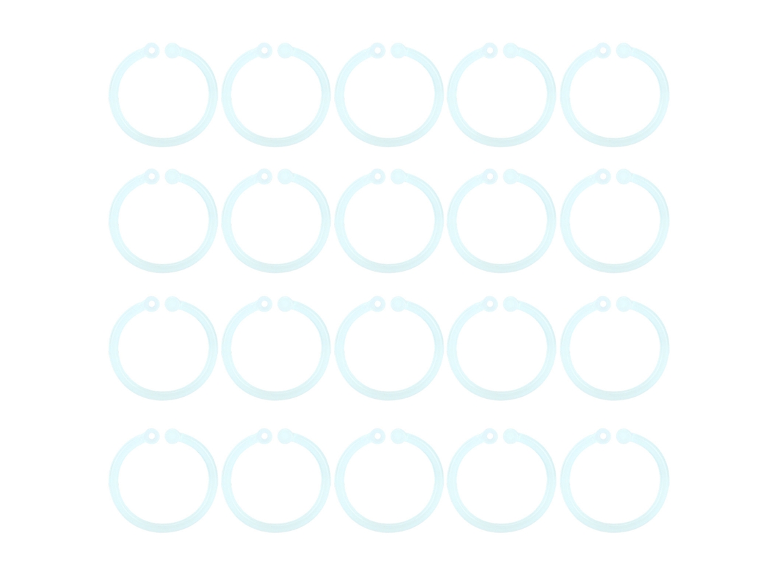 20 Anéis Plásticos Transparentes Flexíveis Para Anéis De Pasta Folha Solta Escola Lar Escritório Verde