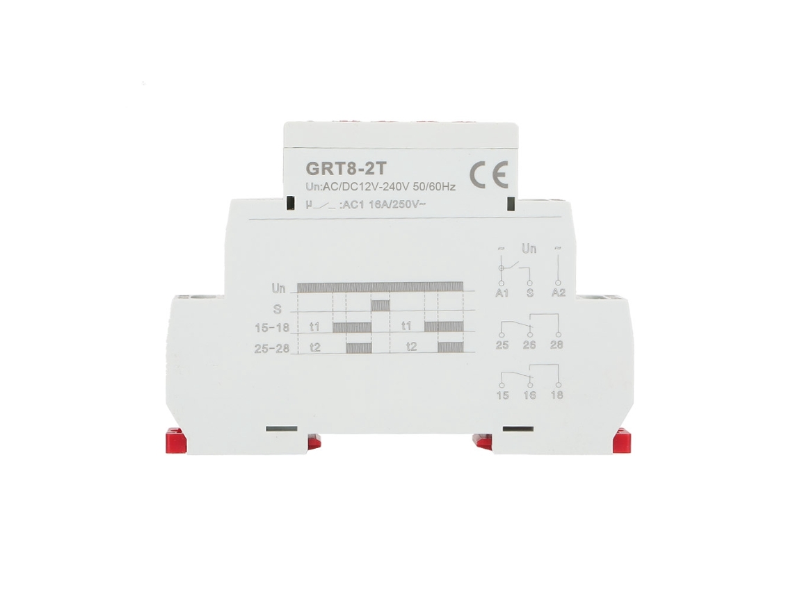 Relé De Atraso Duplo Para Montagem Em Relé De Energia Laxiscreed, 12v-240v Ac/dc, Temporizador Com Função Duplo Atraso