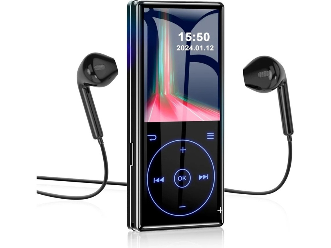 Yizhood 64G Lossless Music Player Portátil com Alto-falante HD, Tela de 2,4" e Gravador de Voz (Preto)