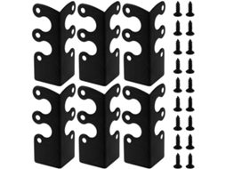Proteção De Ângulos 12 Unidades - Proteção De Ângulos Metálicos - 4,8 X 2,9 X 2,1 Cm - Preto - Inclui Parafusos - Para Móveis E Decoração - Proteção D