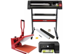 Prensa Térmica em Forma de Amêijoa de 38 Cm Plotter de Corte de Vinil Impressora e Pacote de Remoção de Ervas Daninhas