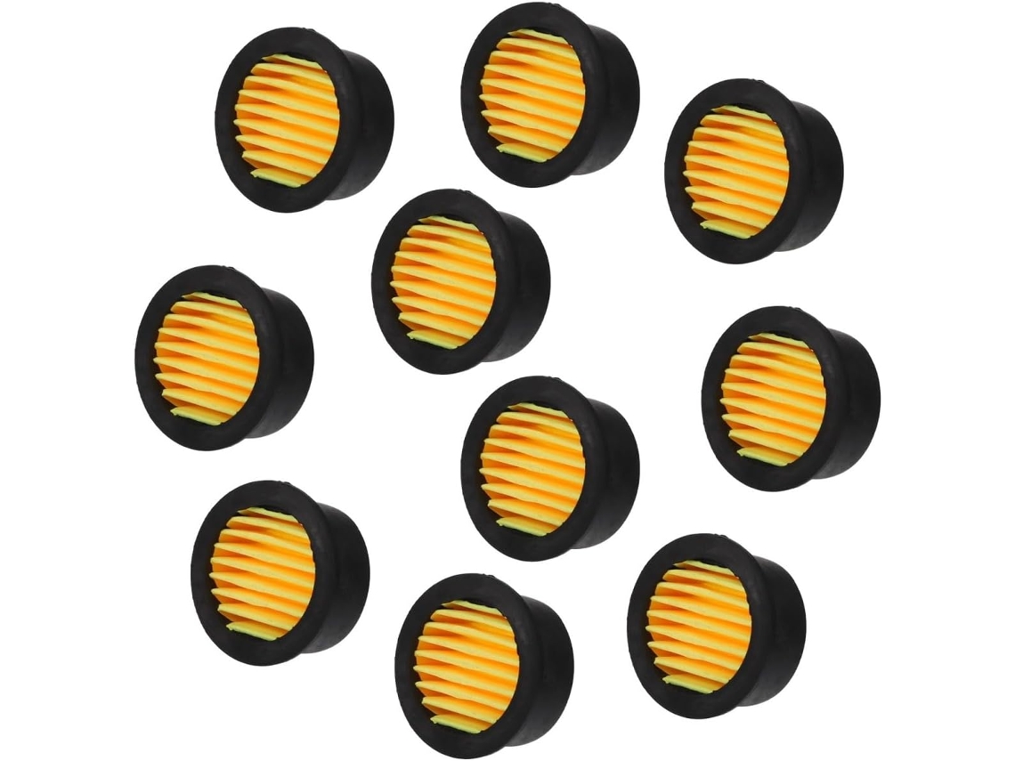 Pacote Com 10 Filtros Silenciadores De Borracha Preta Para Compressor De Ar |
