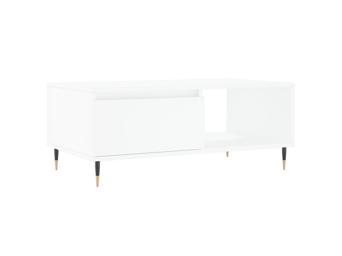 Mesa de Centro Derivados de Madeira Branco MAISON EXCLUSIVE (90x50x36,5 cm)