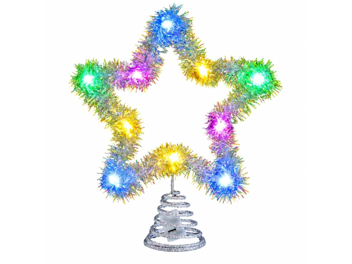Chaberlu Estrela Iluminada Para O Topo Da Árvore De Natal, Pp, 24,5 Cm (9,65 Polegadas), Decoração Natalina Para Ambientes Internos E Externos.