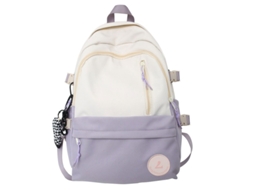 Mochila Escolar, Feminina, Juvenil Com Pingente Para Faculdade, Cor Roxa