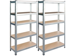 Prateleira De Armazenamento Em Metal - Conjunto De 2, 180 X 90 X 40 Cm - Humberg Hr-812