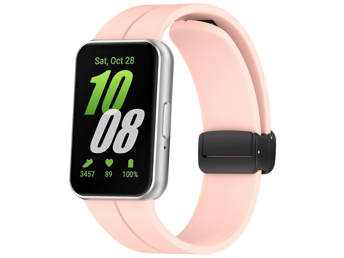 Pulseira De Silicone Com Fecho Dobrável Magnético Para Samsung Galaxy Fit 3 Sm-r390