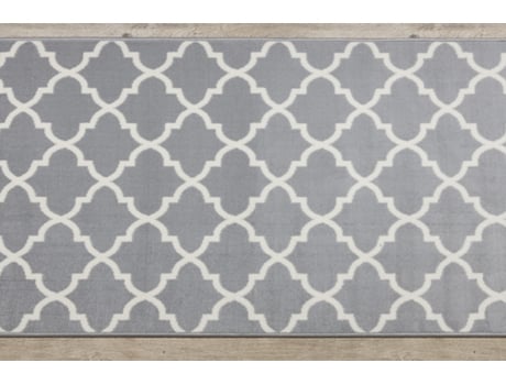 Passadeira Bcf Morad Trelis Treliças Marroquinas Cinzento/Creme 100 cm