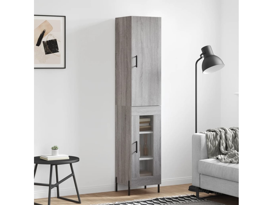 Armario alto 34,5x34x180 cm Madera procesada Gris Sonoma