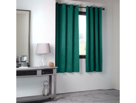 Cortina Opaca Lisa 210gr/m2 Verde Esmeralda 135x250 Cm