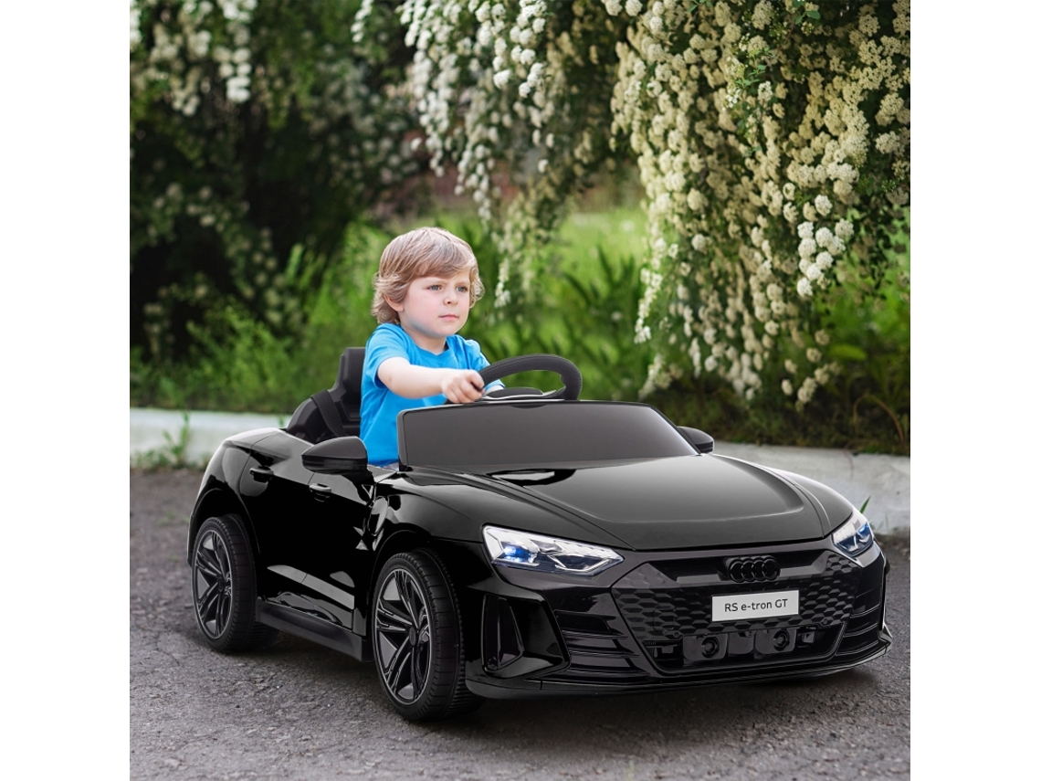 Carro Elétrico Licenciado Audi Com Cinto, Comando À Distância, Luzes, Preto 103 × 58 × 41 Cm