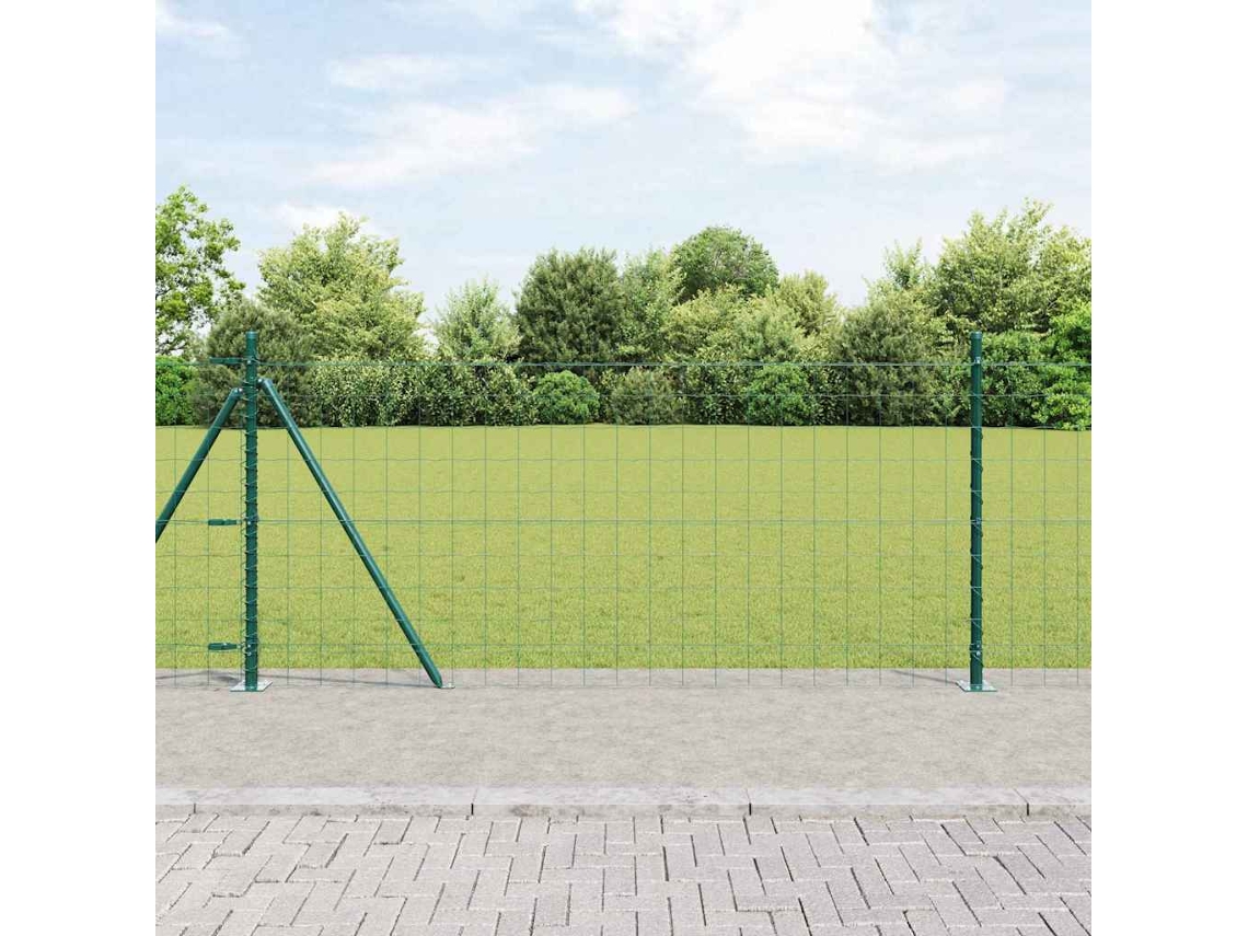 Vidaxl Cerca Euro Com Base De Concreto 10 X 0,8 M Aço Revestido De Pvc