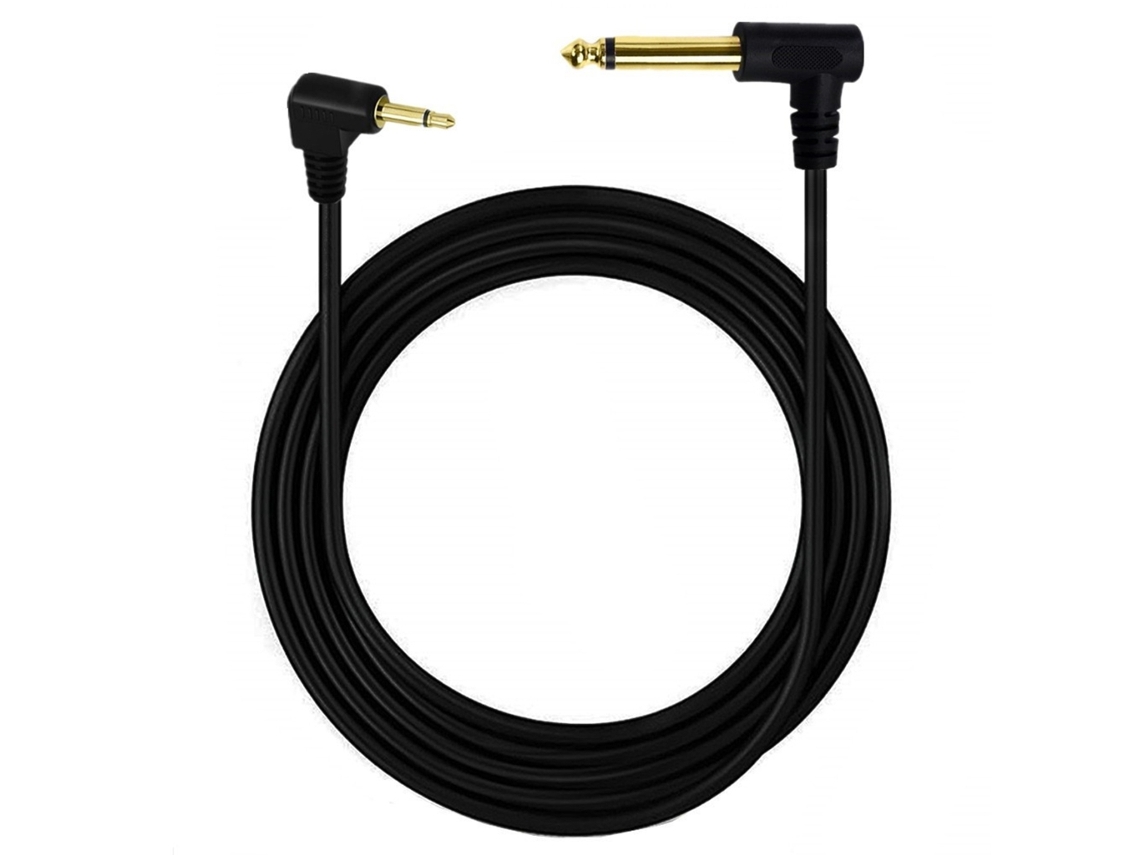 Cabo Auxiliar de 3,5 Mm a 6,35 Mm, Conector Mono 1/4" e Plugue com 1,8 M (6 Pés). AQUAFORGE (1/8")