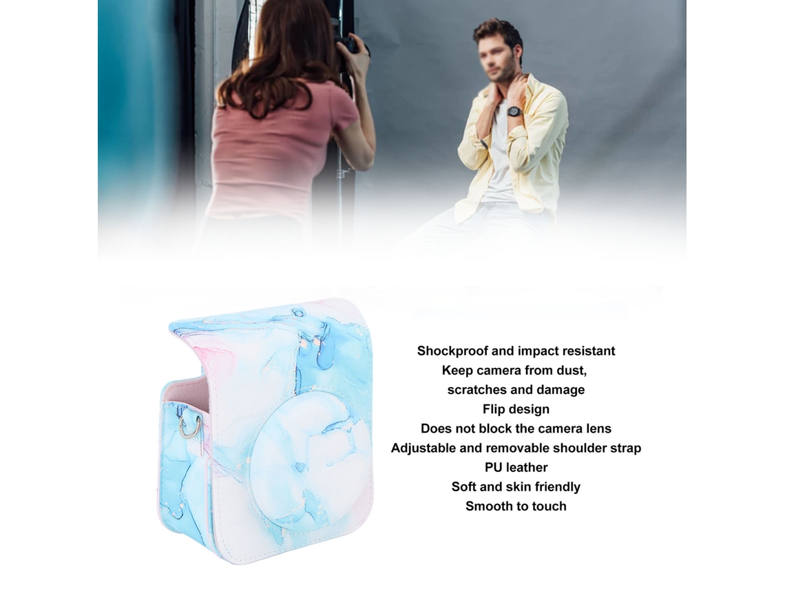 Funda Protetora Para Câmera De Couro Pu Com Alça De Ombro Estilo Moderno