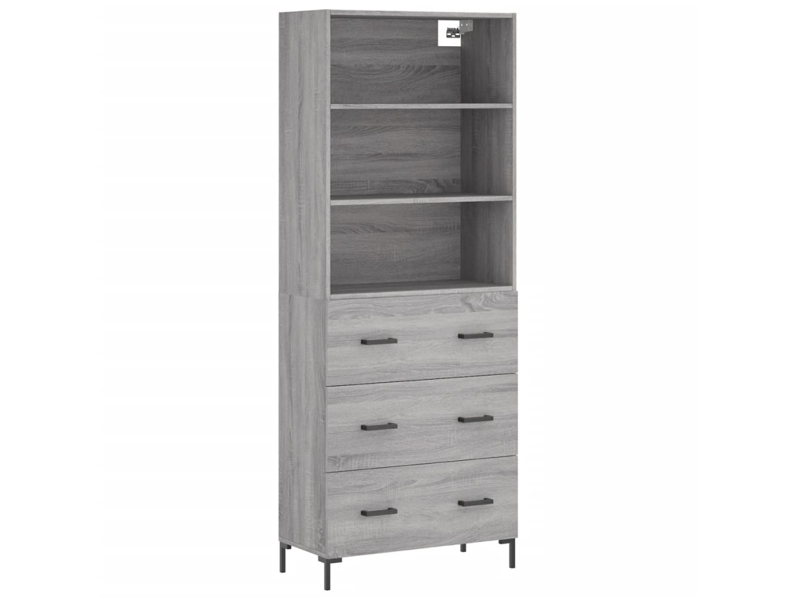 Guarda-roupa alto em madeira Sonoma Cinza, exclusivo da Maison (69,5 x 34 x 180 cm)