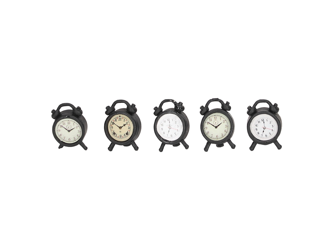Primerox 5pcs Relógio de Alarme Miniatura 1:12 para Casinha de Bonecas Acessório Lifelike