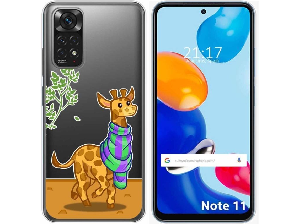 Capa Xiaomi Redmi Note 11 TUMUNDOSMARTPHONE Desenhos Transparente Girafa Multicor