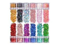 12 Colores Lentejuelas De Uñas Forma Estrella Hexagonal Decalcos Pet Seguros Laminillas De Brillo Delgado Para Cara Cuerpo Ojos Pelo