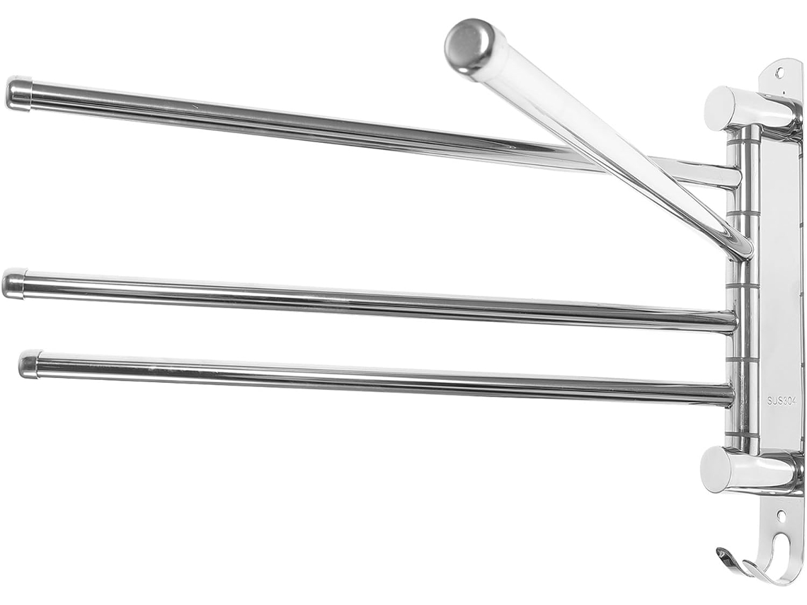Suporte Para Toalhas Em Aço Inoxidável 304 Com 4 Barras Giratórias Para Banheiro, Instalação Sem Furos, Design