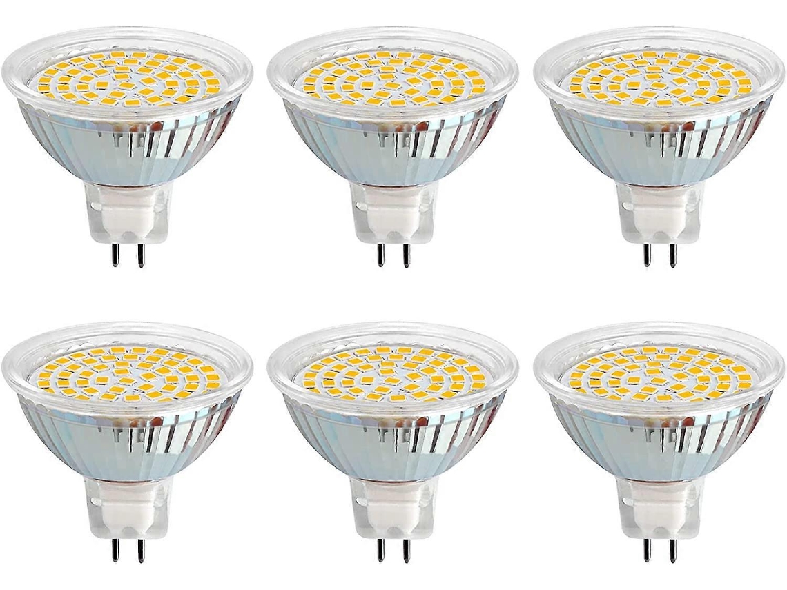 Rebe 6 Peças de Bombilla Led Gu5.3 12v 3w 6000k 300lm A+ Equivalente a 30w Foco Empotrado Mr16 Ac/dc 12v 50mm