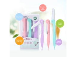 Kit com 3 aparadores de sobrancelha dobráveis, seguros e compactos, 3 cores, ferramenta de beleza para mulheres.