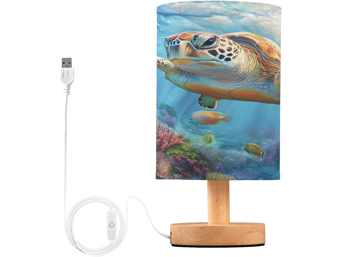Abajur De Cabeceira Em Forma Tartaruga Marinha Com Porta Usb, Sem Necessidade De Lâmpada, Luz Led Quente Para Quarto