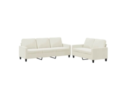 Conjunto de 2 Sofás com Almofadões Veludo Creme MAISON EXCLUSIVE
