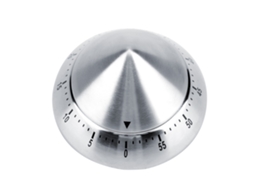 Cronômetro Mecânico de Cozimento S/MARCA, aço inox, 60 min, com base magnética, prata