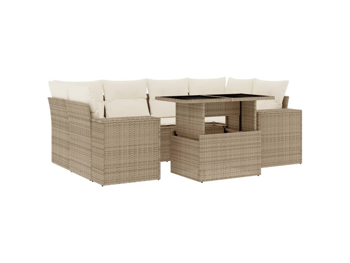 Garden Sofa Set, Garden Sofa Sets Vidaxl Bege Rattan / Vime (n/a)