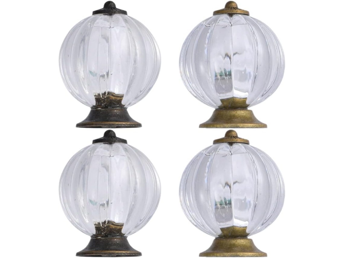 Puxadores De Cristal Para Portas, Puxadores De Cristal Para Armários, Conjunto De 4 Peças, Puxadores De Níquel Escovado