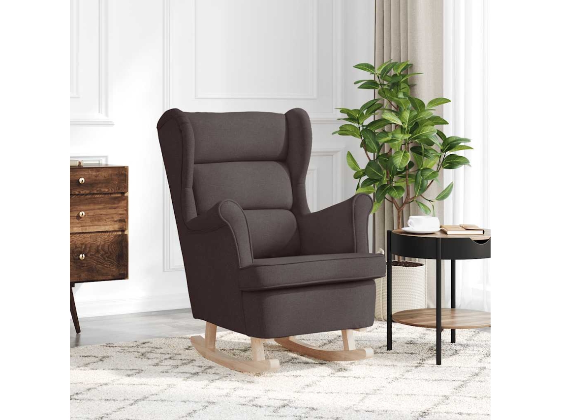 Vidaxl Cadeira De Baloiço 74x90x102 Cm Tecido Castanho-escuro
