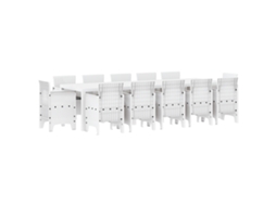 Conjunto 13 Conjunto De Jantar Para Exterior Vidaxl Branco Polipropileno (300 X 100 X 73 Cm)