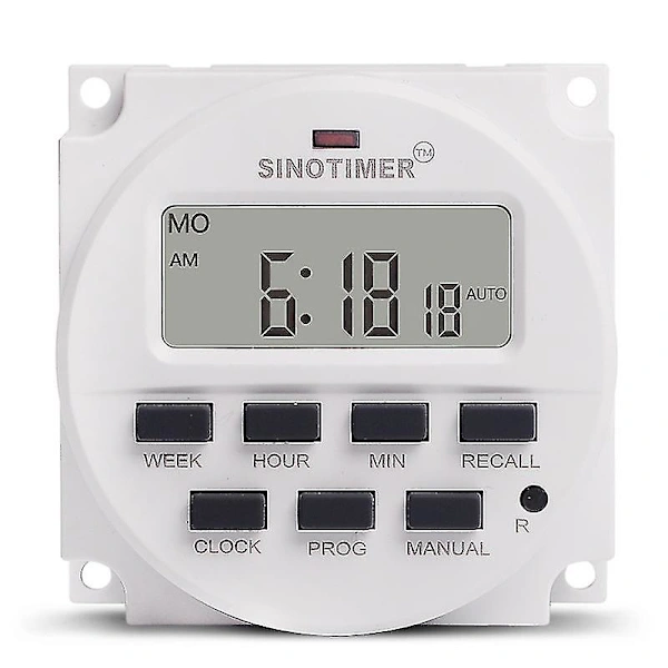Temporizador Digital Lcd Sinotimer de 15, 98 Polegadas, 12v Dc, Programável para 7 Dias, Modelo Tm618n, 4, 5 de Maio, Seb BRILVIBERA