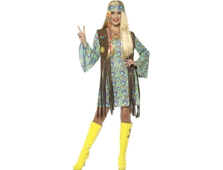 DISFRAZZES - Fato de Mulher  Hippie Com Franjas (Tam: S) Fato de Mulher  Hippie Com Franjas (Tam: S)