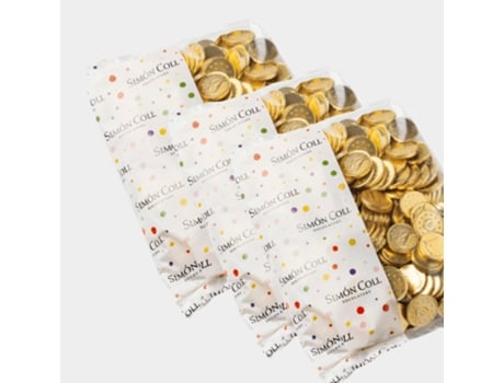 Moedas De Chocolate De Leite 3 Packs X 300 Unid Sem Glúten Nem Óleo De Palma Snack Infantil Iami (900 Moedas)