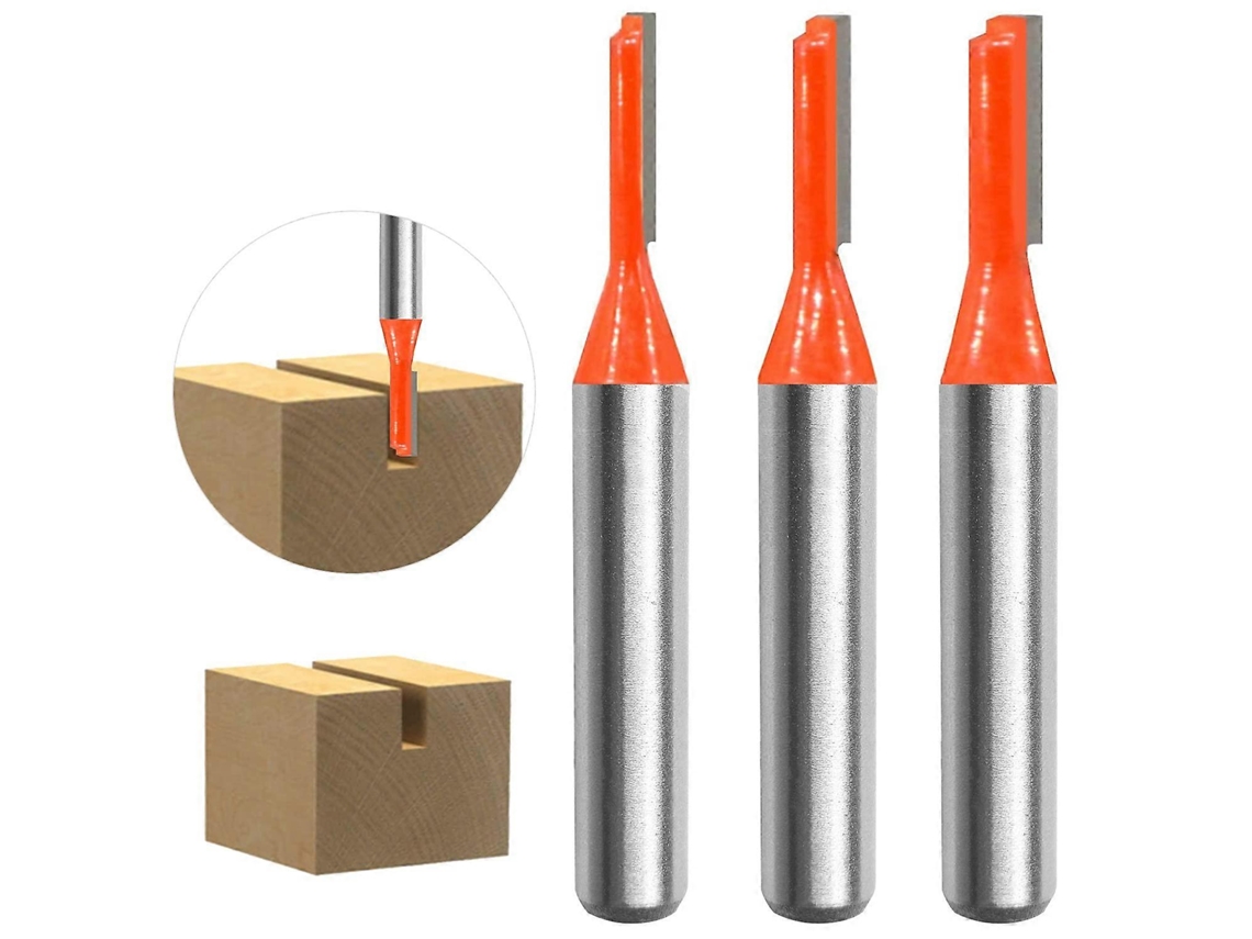 3 Lâminas de Ranurado com Cabo de 8mm, para Madeira, Tamanhos 3mm/4mm/5mm, Corte Limpo e Durável, Ideal para Mdf, Compensado e Mais