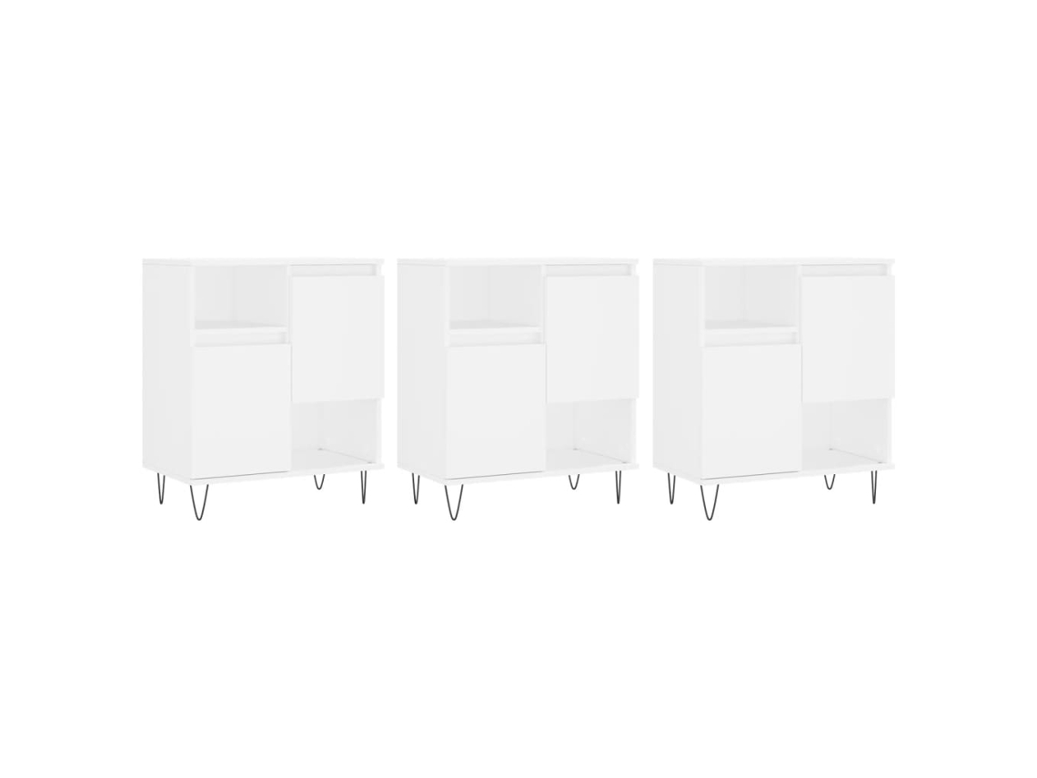 Aparadores 3 Pcs Madeira Processada Branco MAISON EXCLUSIVE