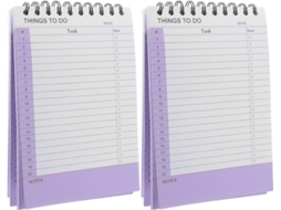 Conjunto de 2 cadernos espiral roxos, caderno de planejamento portátil com páginas para destacar.