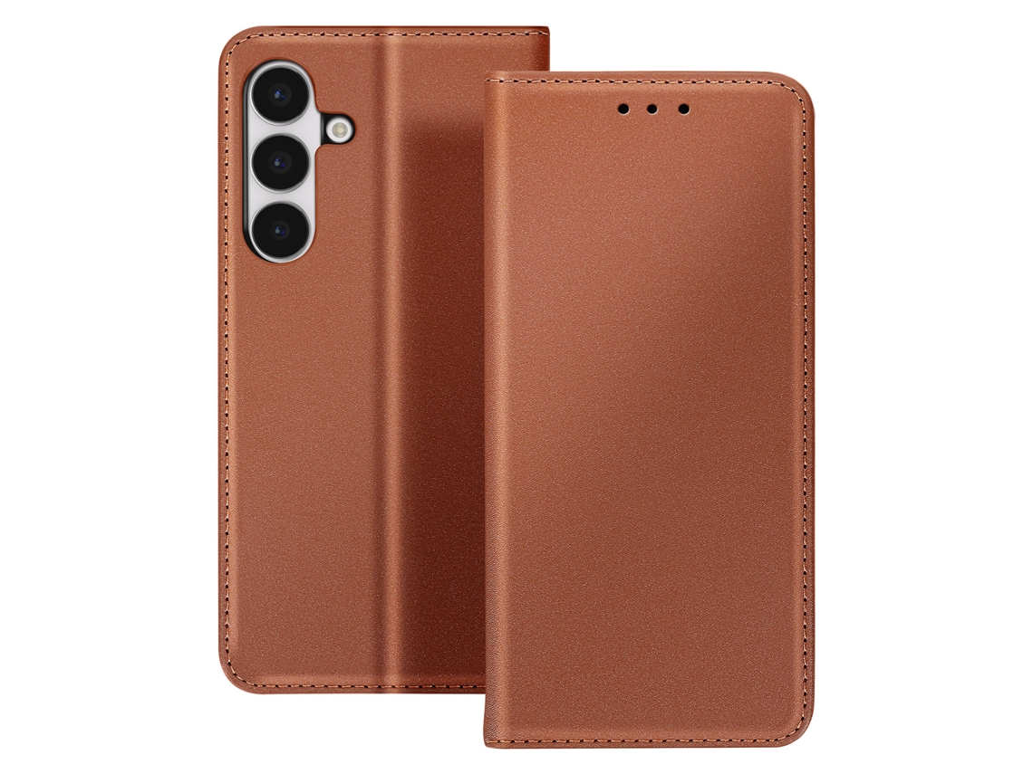 Avizar Capa Folio Para Galaxy S25 Fe Com Porta-cartões E Função Stand Castanho