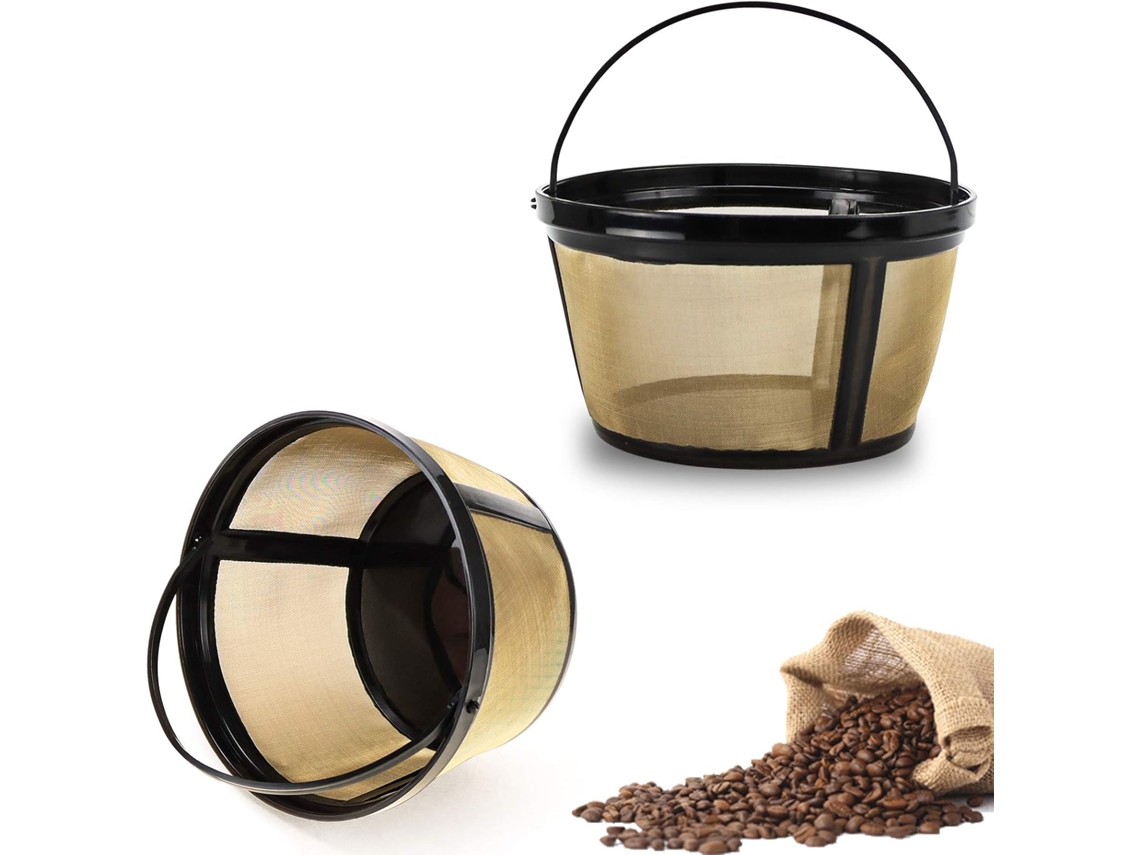 Filtro De Café Reutilizável Em Malha Dourada, Com Design Cesta, Compatível Cafeteiras Mr. Coffee, Cuisinart E Hamilton Beach. Aprimora O Sabor Do