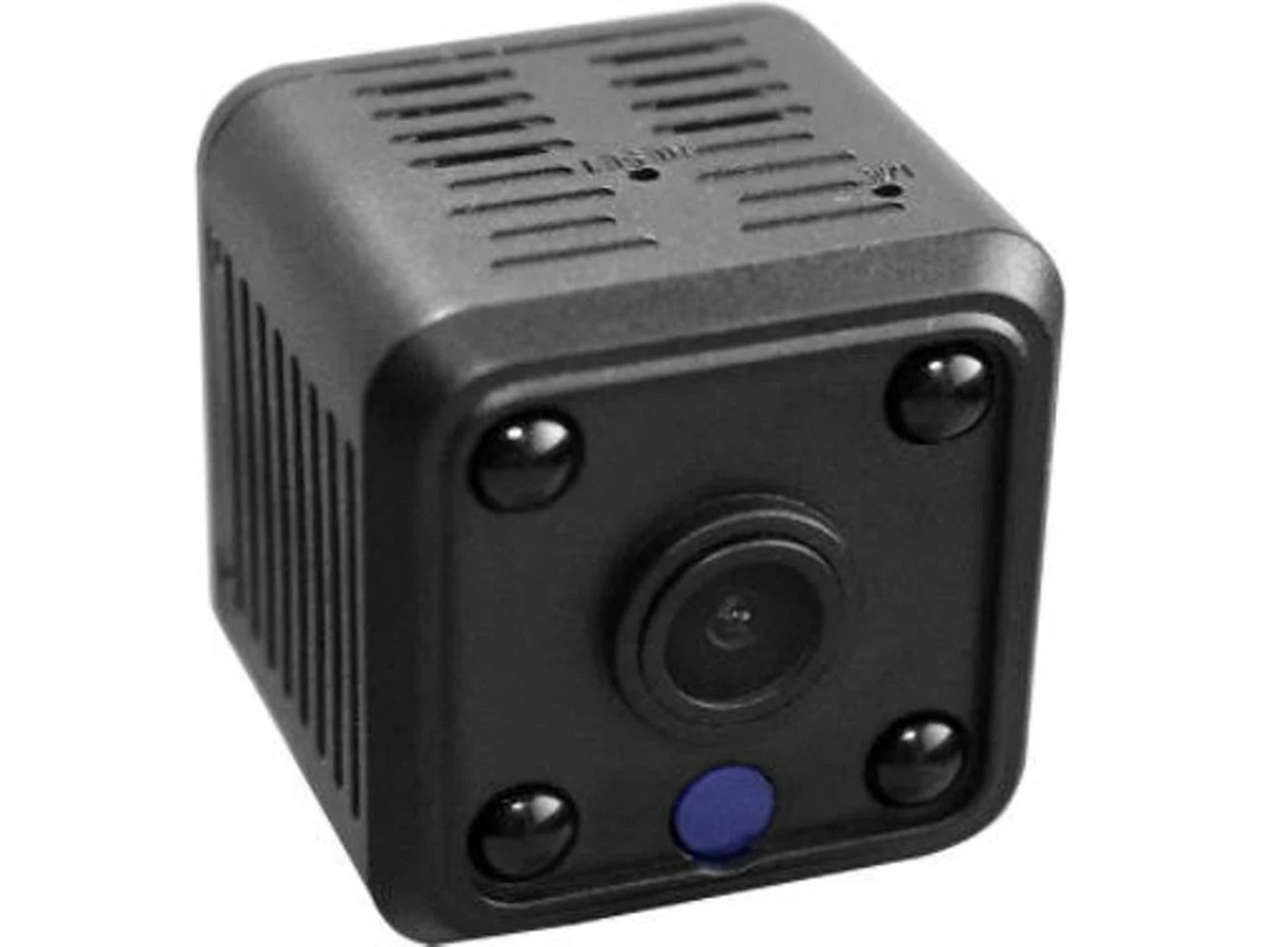 Mini câmera espiã Wi-Fi HD 1080p com detecção de movimento, controle de aplicativo, panorâmica, monitor de bebê, preta.