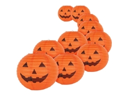 Luminárias de papel Halloween abóbora jack o lantern 10 polegadas pacote de 10 para decoração de festa | S/MARCA