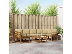 Vidaxl Conjunto De Sofás Para Exterior 8 Pcs Natural E Bege