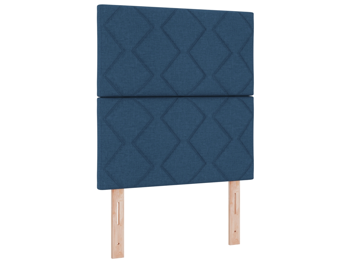 Cabeceira Design De Blocos De Diamante Azul  Tecido Vidaxl Azul Fabric