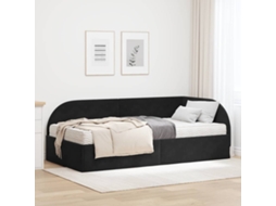 Vidaxl Estrutura De Cama De Canto Com Colchão 2 Unid. Preto Veludo