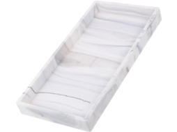 Bandeja Retangular De Silicone Para Penteadeira De Banheiro, Cor Branco