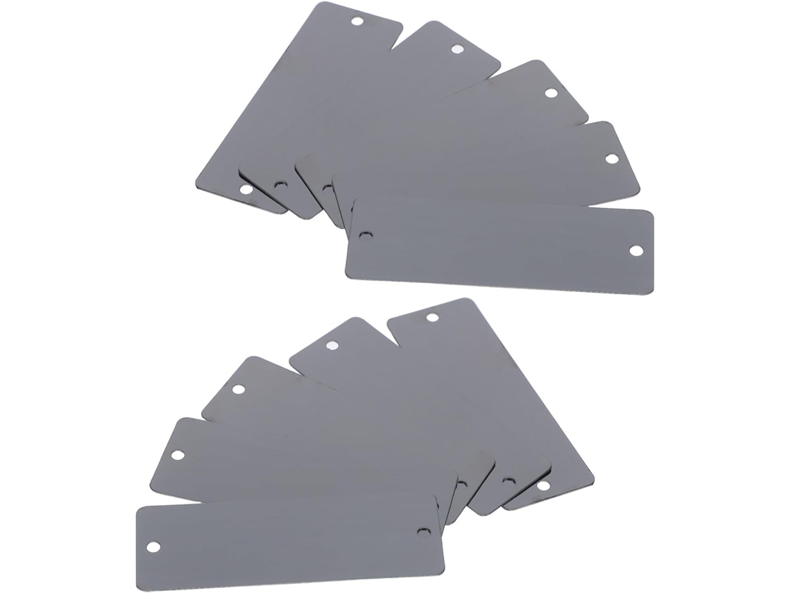 Conjunto De 10 Placas Retangulares De Metal Em Aço Inoxidável